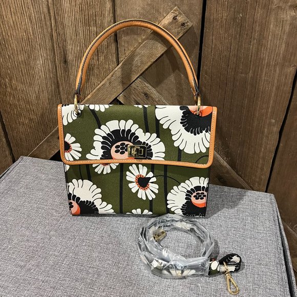 Orla Kiely Handbags - Orla Kiely Poppies & Daisies Cicely Textured Vinyl Bag Purse